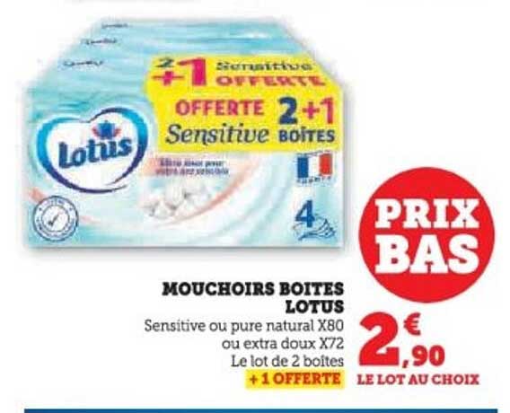 MOUCHOIRS BOITES LOTUS