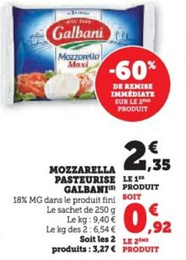 MOZZARELLA PASTEURISÉE GALBANI