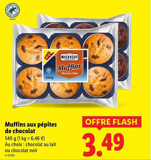 Muffins aux pépites de chocolat