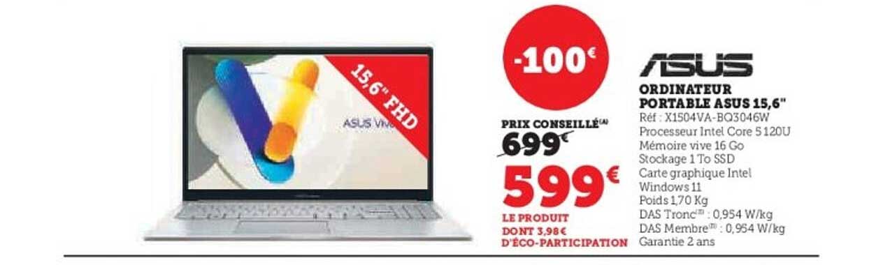 ORDINATEUR PORTABLE ASUS 15,6"