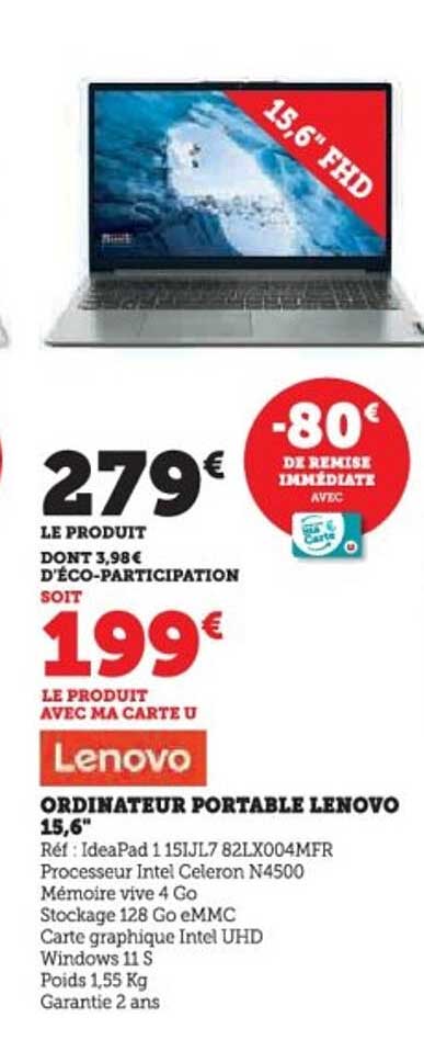 ORDINATEUR PORTABLE LENOVO 15,6"