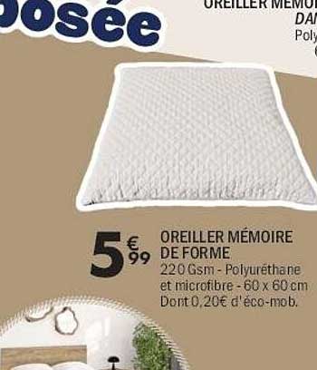 OREILLER MÉMOIRE DE FORME