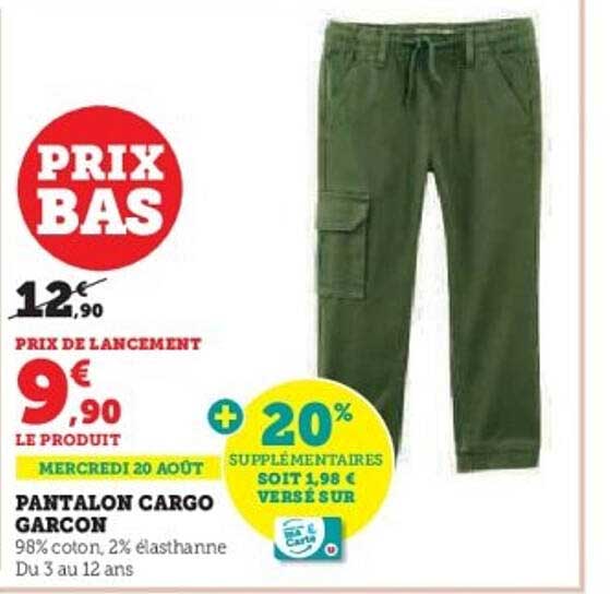 PANTALON CARGO GARCON