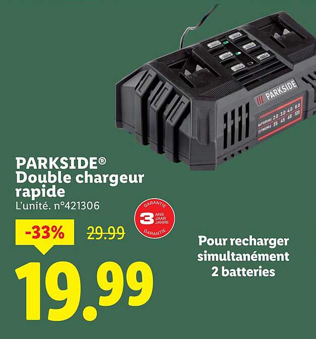 PARKSIDE® Double chargeur rapide
