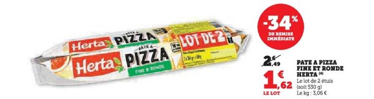 PATE A PIZZA FINE ET RONDE HERTA