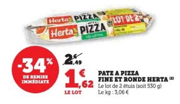 PATE A PIZZA FINE ET RONDE HERTA