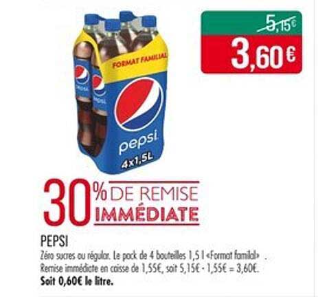 PEPSI 30% DE REMISE IMMMÉDIATE