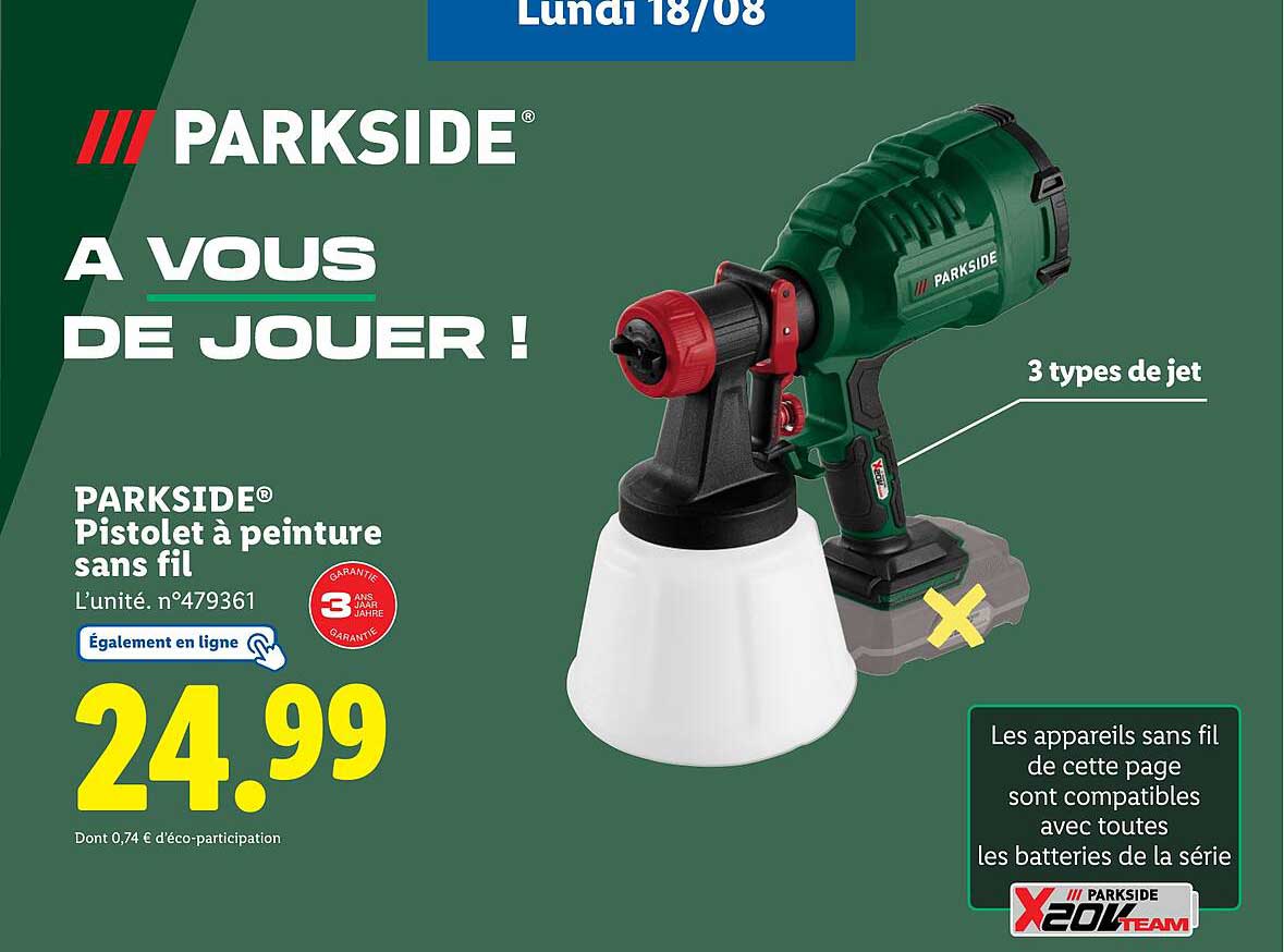 Pistolet à peinture sans fil PARKSIDE®