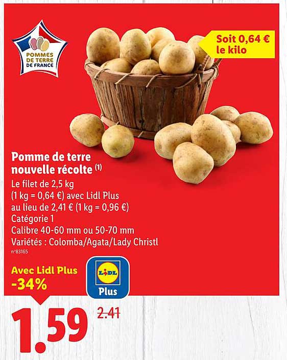 Pomme de terre nouvelle récolte