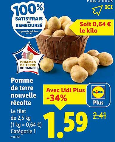 Pomme de terre nouvelle récolte