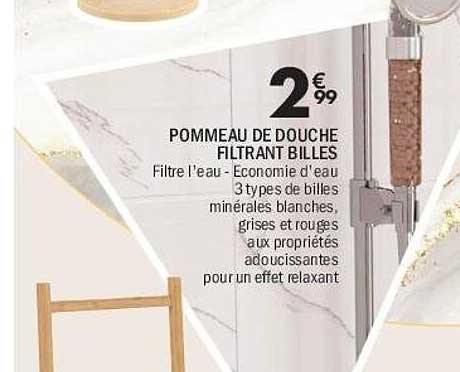 POMMEAU DE DOUCHE FILTRANT BILLES