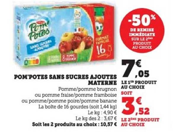 POM'POTES SANS SUCRES AJOUTÉS MATERNEL