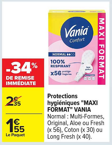 Protections hygiéniques "MAXI FORMAT" VANIA