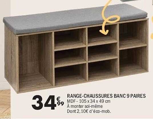RANGE-CHAUSSURES BANC 9 PAIRS