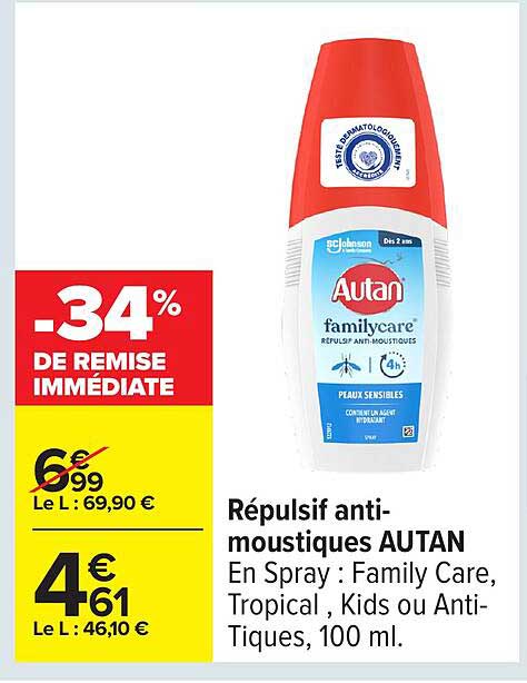 Répuslsif anti-moustiques AUTAN