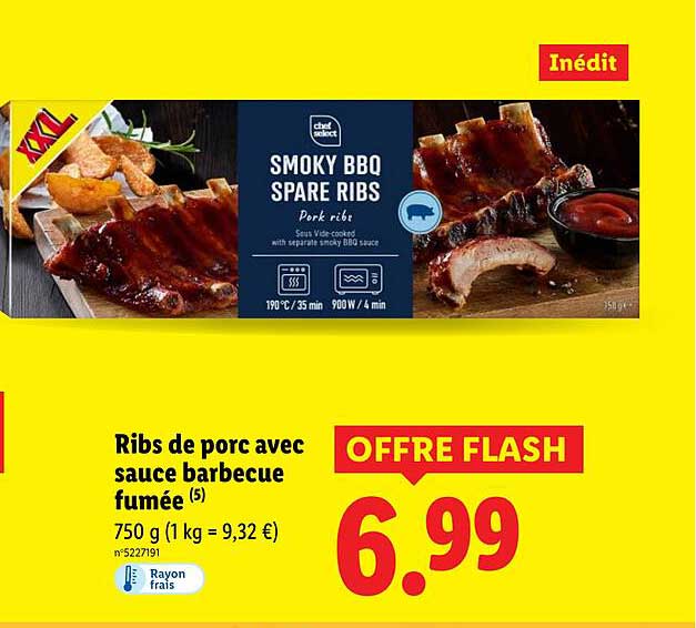 Ribs de porc avec sauce barbecue fumée