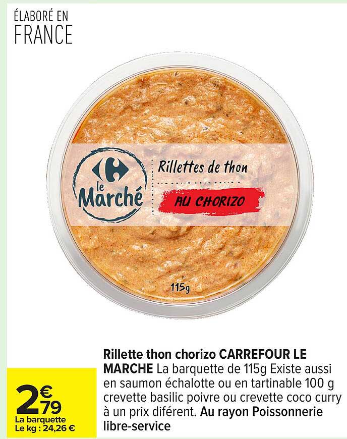 Rillettes de thon au chorizo 115g