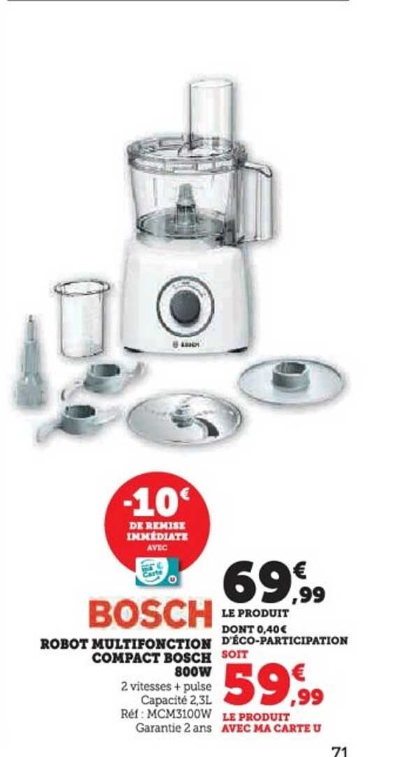 ROBOT MULTIFONCTION COMPACT BOSCH 800W