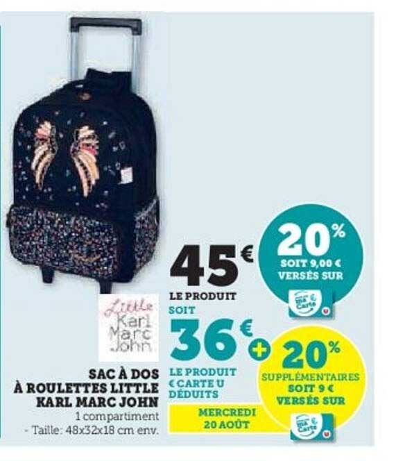 SAC À DOS À ROULETTES LITTLE KARL MARC JOHN