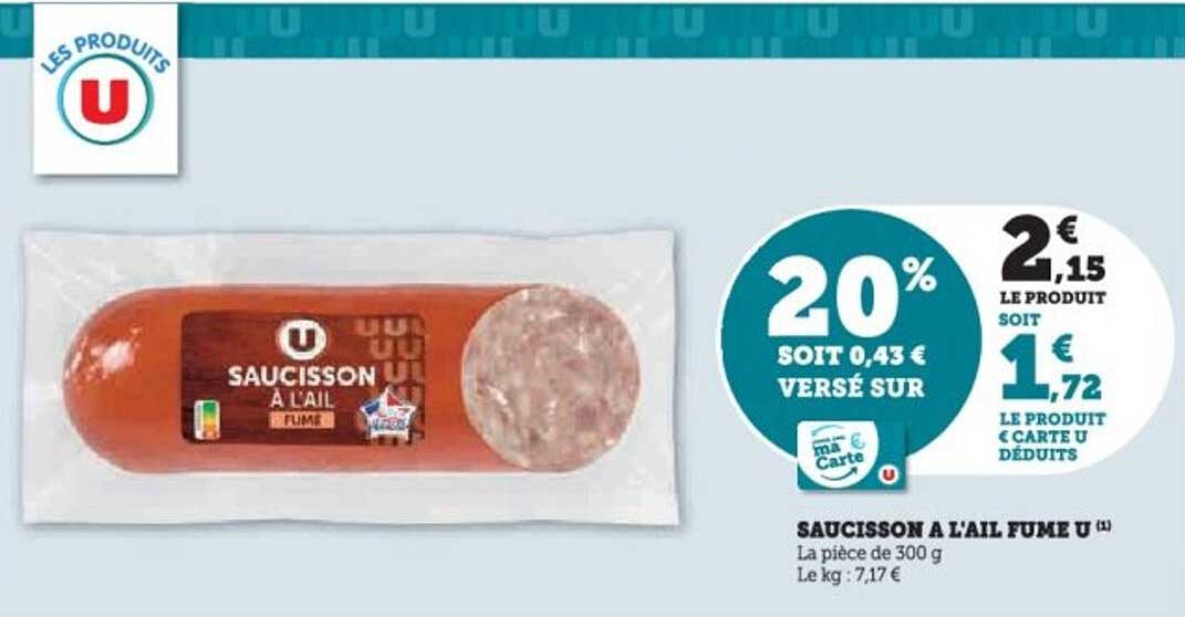 SAUCISSON À L'AIL FUMÉ U