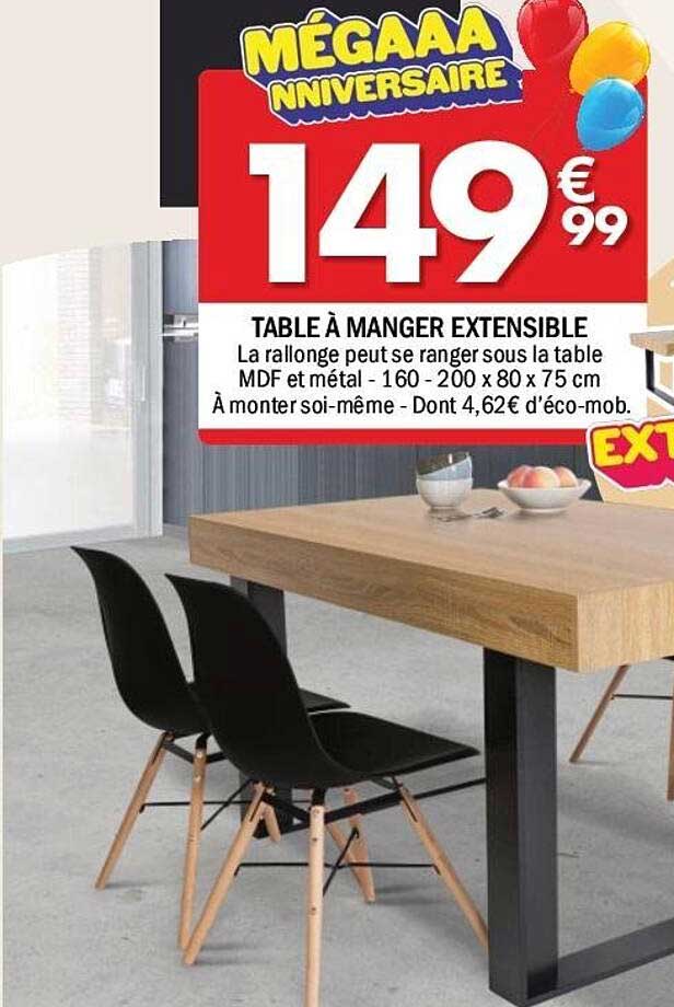 TABLE À MANGER EXTENSIBLE