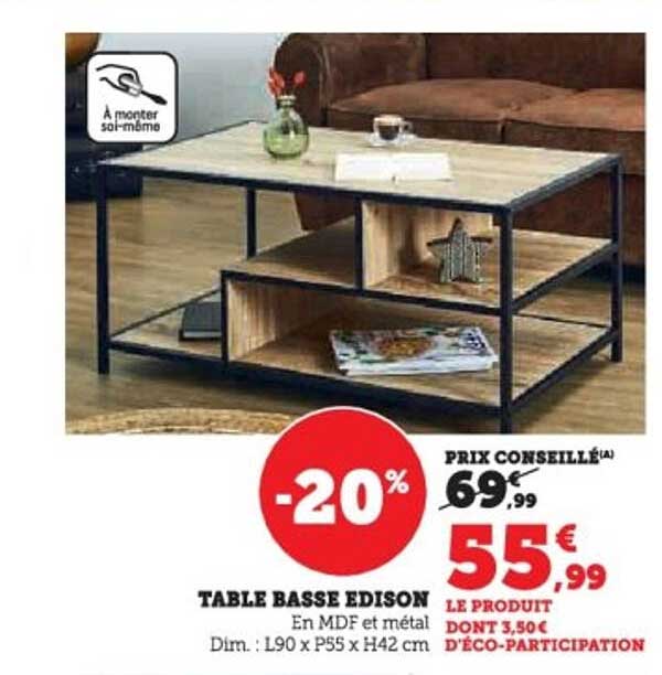 TABLE BASSE EDISON