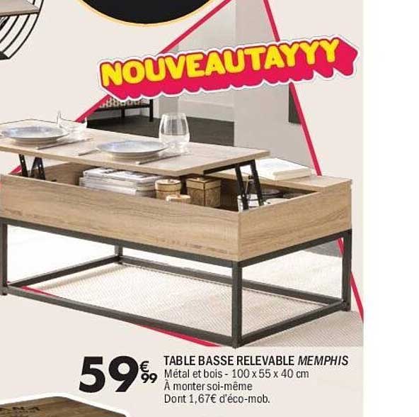TABLE BASSE RELEVABLE MEMPHIS