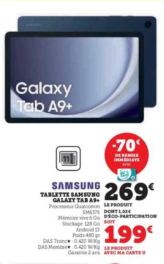 TABLETTE SAMSUNG GALAXY TAB A9+