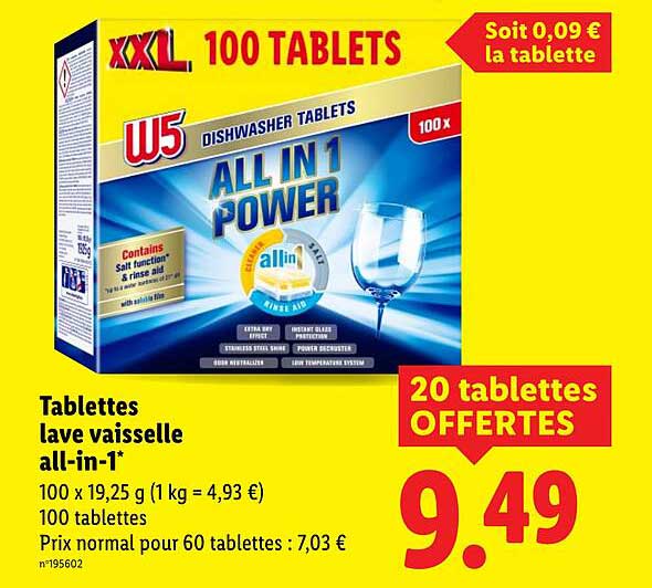 Tablettes lave vaisselle all-in-1*