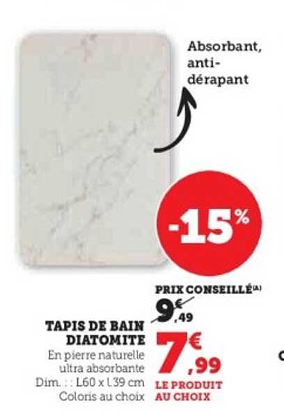 TAPIS DE BAIN DIATOMITE