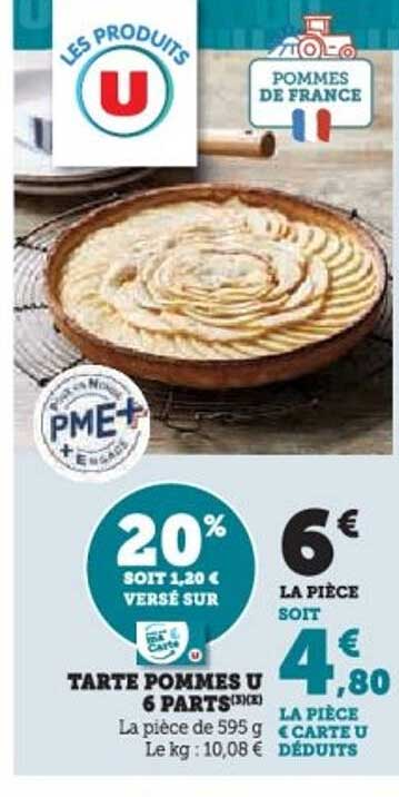 TARTE POMMES U 6 PARTS (595 g)