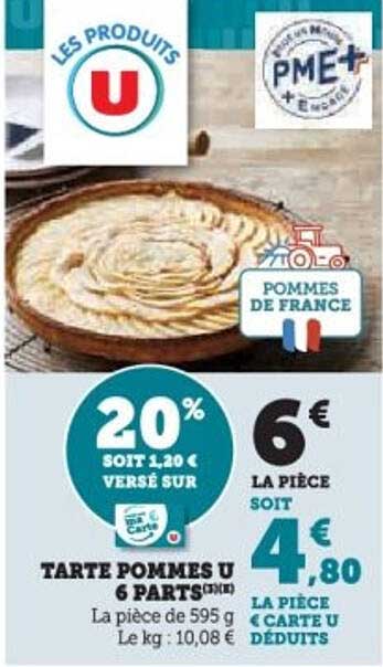TARTE POMMES U 6 PARTS