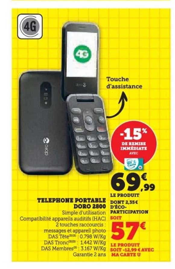 Téléphone Portable Doro 2800