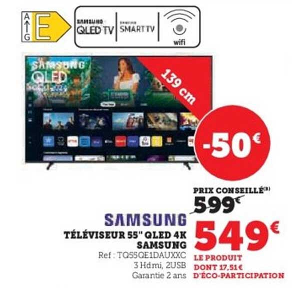 Téléviseur 55" QLED 4K Samsung