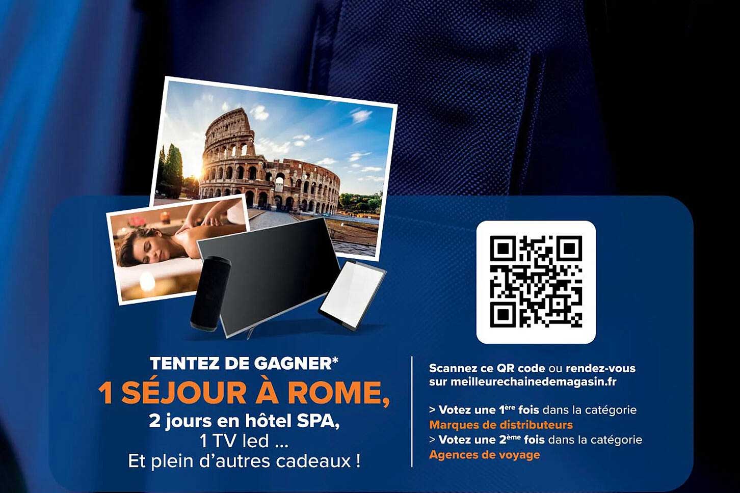 TENTEZ DE GAGNER* 1 SÉJOUR À ROME, 2 jours en hôtel SPA, 1 TV led ... Et plein d’autres cadeaux !