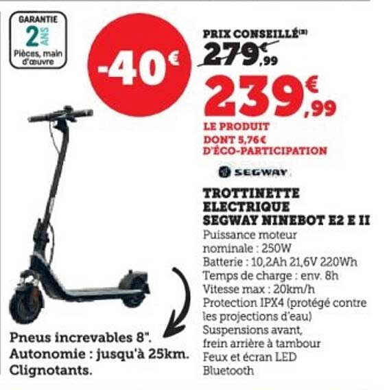 TROTTINETTE ELECTRIQUE SEGWAY NINEBOT E2 E II