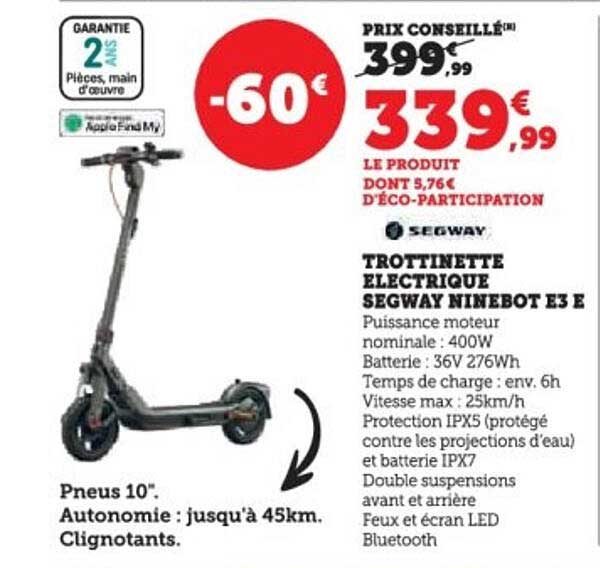 TROTTINETTE ELECTRIQUE SEGWAY NINEBOT E3 E