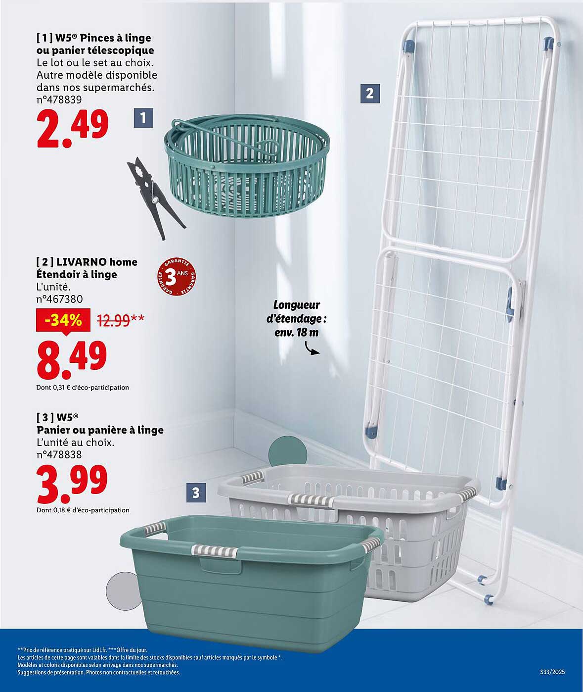 W5® Pinces à linge ou panier télescopique
