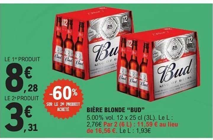 BIÈRE BLONDE “BUD”