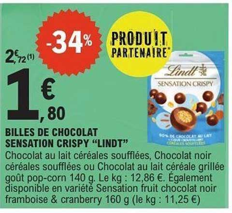 BILLES DE CHOCOLAT SENSATION CRISPY "LINDT"