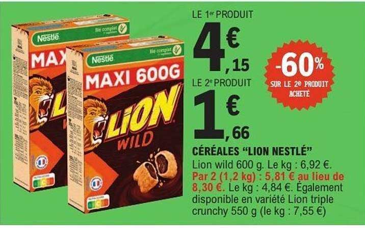 CÉRÉALES "LION NESTLÉ"