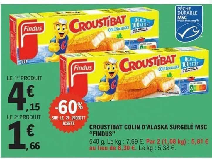 CROUSTIBAT COLIN D'ALASKA SURGELÉ MSC “FINDUS”