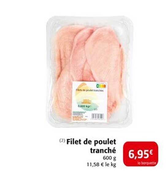 Filet de poulet tranché