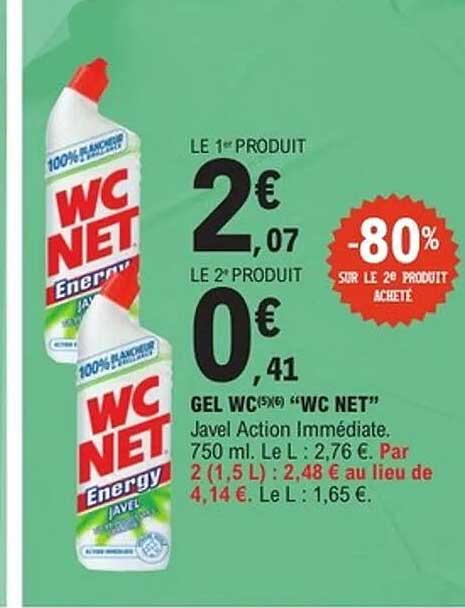 GEL WC(5%) "WC NET" Javel Action Immédiate