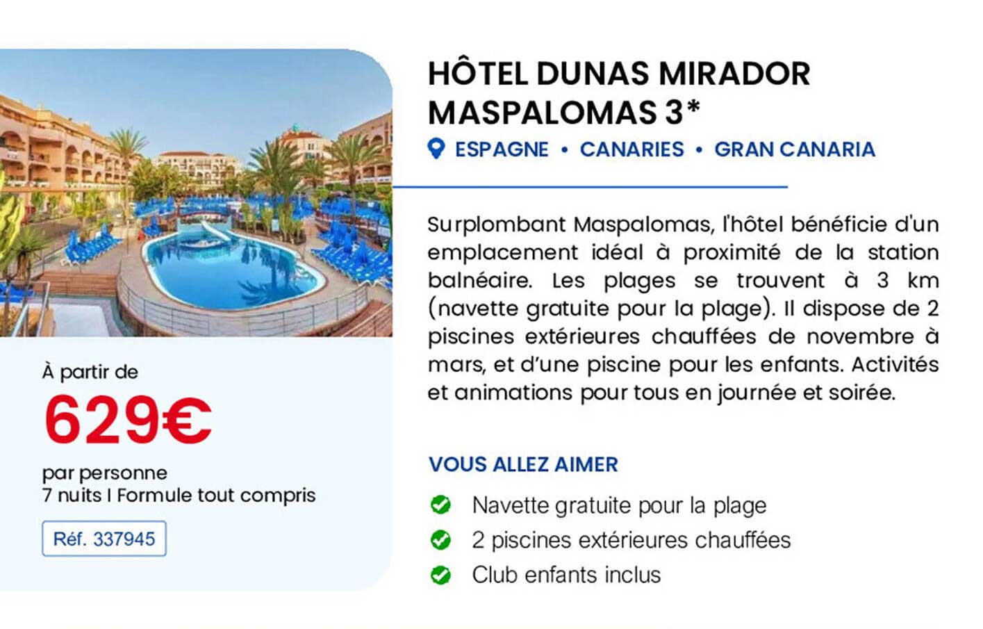 HÔTEL DUNAS MIRADOR MASPALOMAS 3*