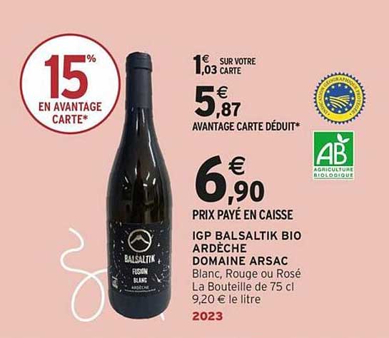 IGP BALSALTIK BIO ARDÈCHE DOMAINE ARSAC
