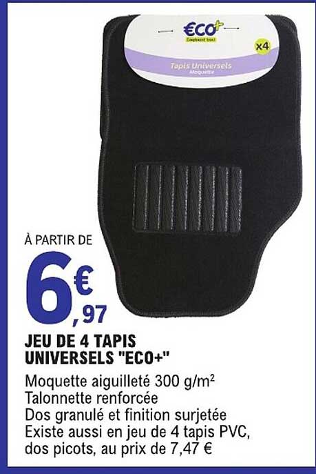 JEU DE 4 TAPIS UNIVERSELS "ECO+"