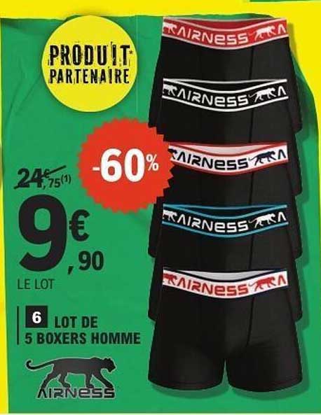 LOT DE 5 BOXERS HOMME
