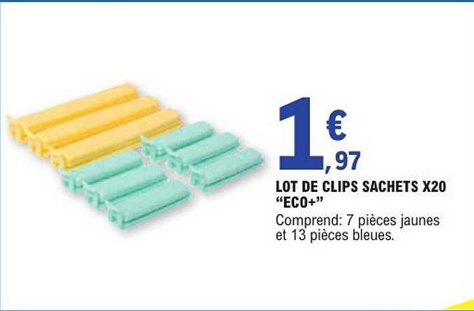 LOT DE CLIPS SACHETS X20 "ECO+"