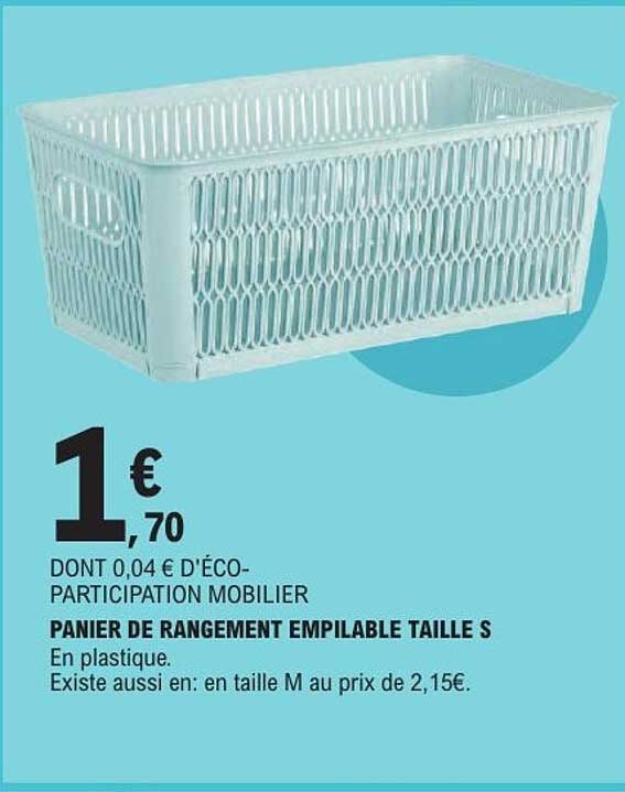PANIER DE RANGEMENT EMPILABLE TAILLE S
